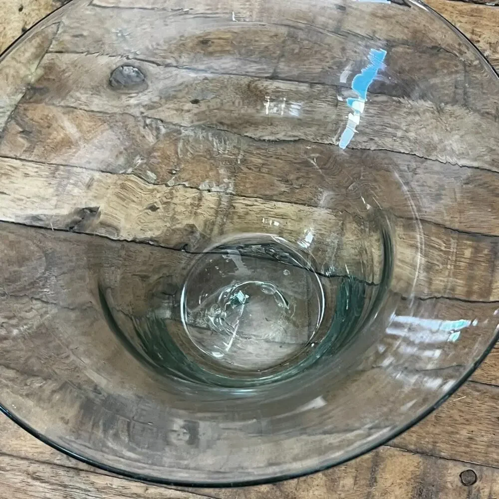 Large Hand-blown Glass Center Fruit Bowl 11.5